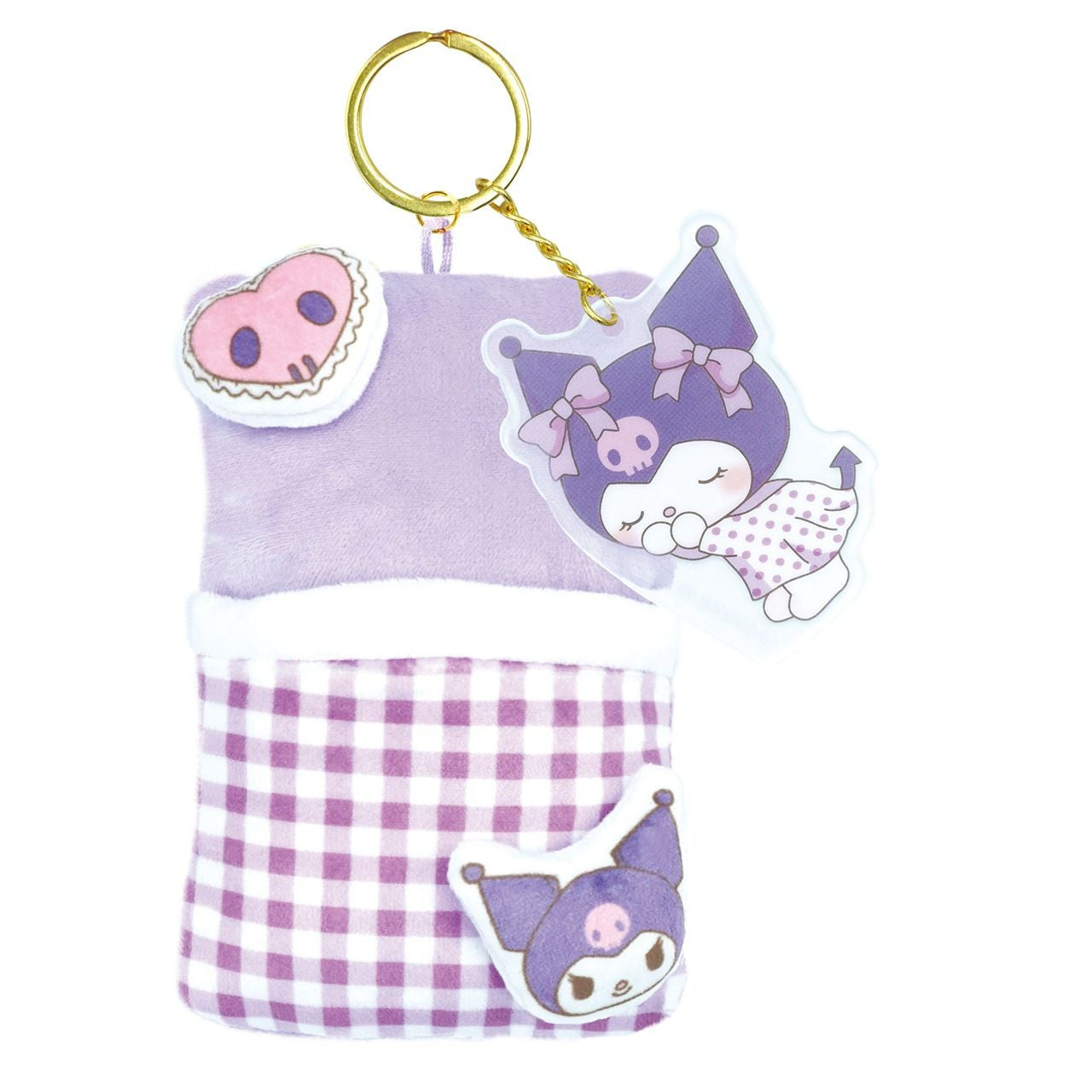 Sanrio Kuromi Fukafuka Ofuton (fluffy futon) mascot keychain