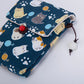 Handmade Storage Bag for Miyoo Mini Plus Maneki-neko (Blue)