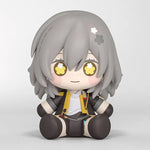 Chibi-style figurine with gray hair and yellow eyes on a white background