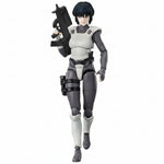 Hyper Body Motoko Kusanagi (Simple Armored Suit Ver.) Ghost in the Shell (1995) Action figure in a gray and white costume holding a weapon or machine gun
