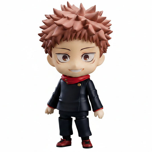 Nendoroid Yuji Itadori - Jujutsu Kaisen Action figure with spiky hair, scar on face, red scarf, black top, black pants, red shoes