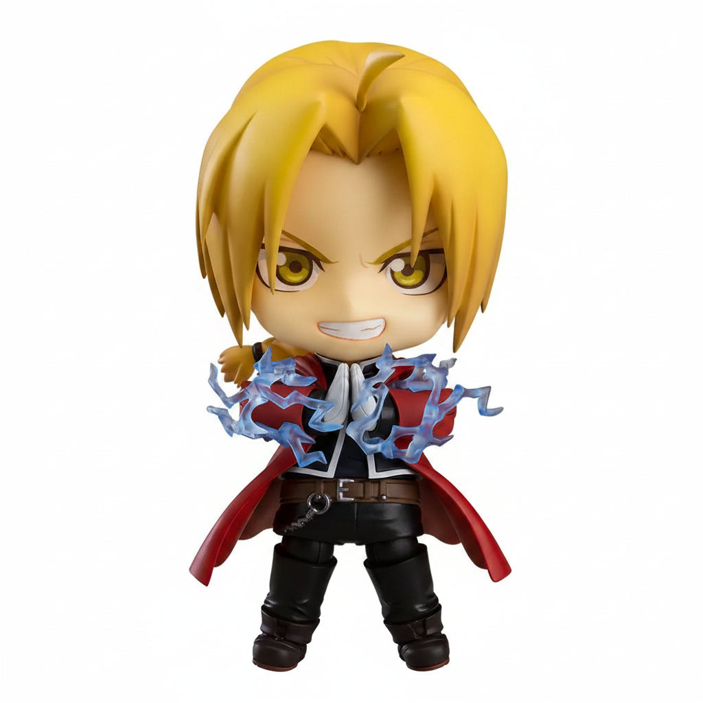 Action figure with blonde hair and red cape on a white background