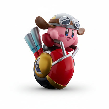 POP UP PARADE Kirby: Wheelie Rider Ver. (Kirby) Pink character with goggles and a red vehicle motorcycle with big exhaust pipes