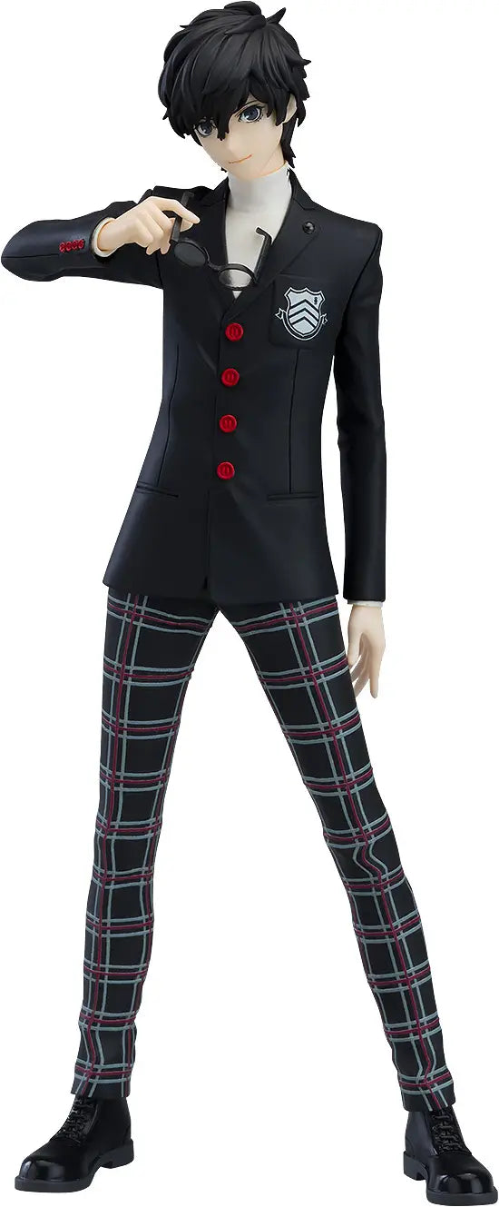 POP UP PARADE P5R Protagonist (Persona5 Royal), joker Figure in a black school uniform with red buttons and plaid pants and black shoes