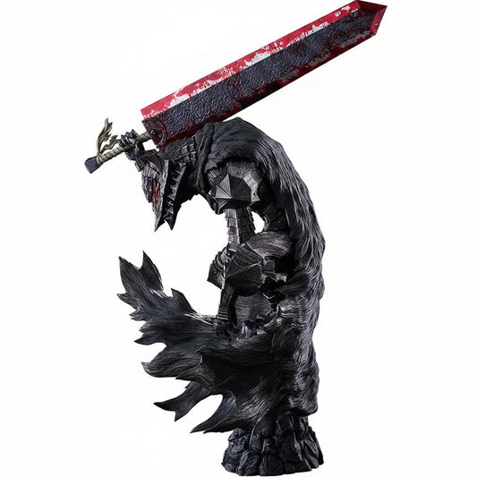 Monster-like creature with a large sword on its back against a white background