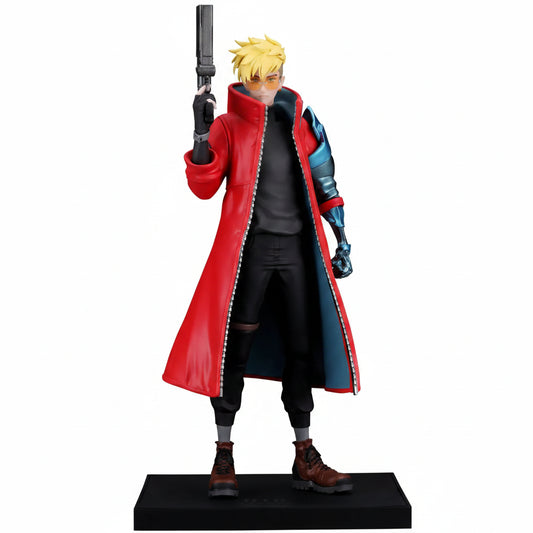 Figure in a red coat holding a weapon on a white background