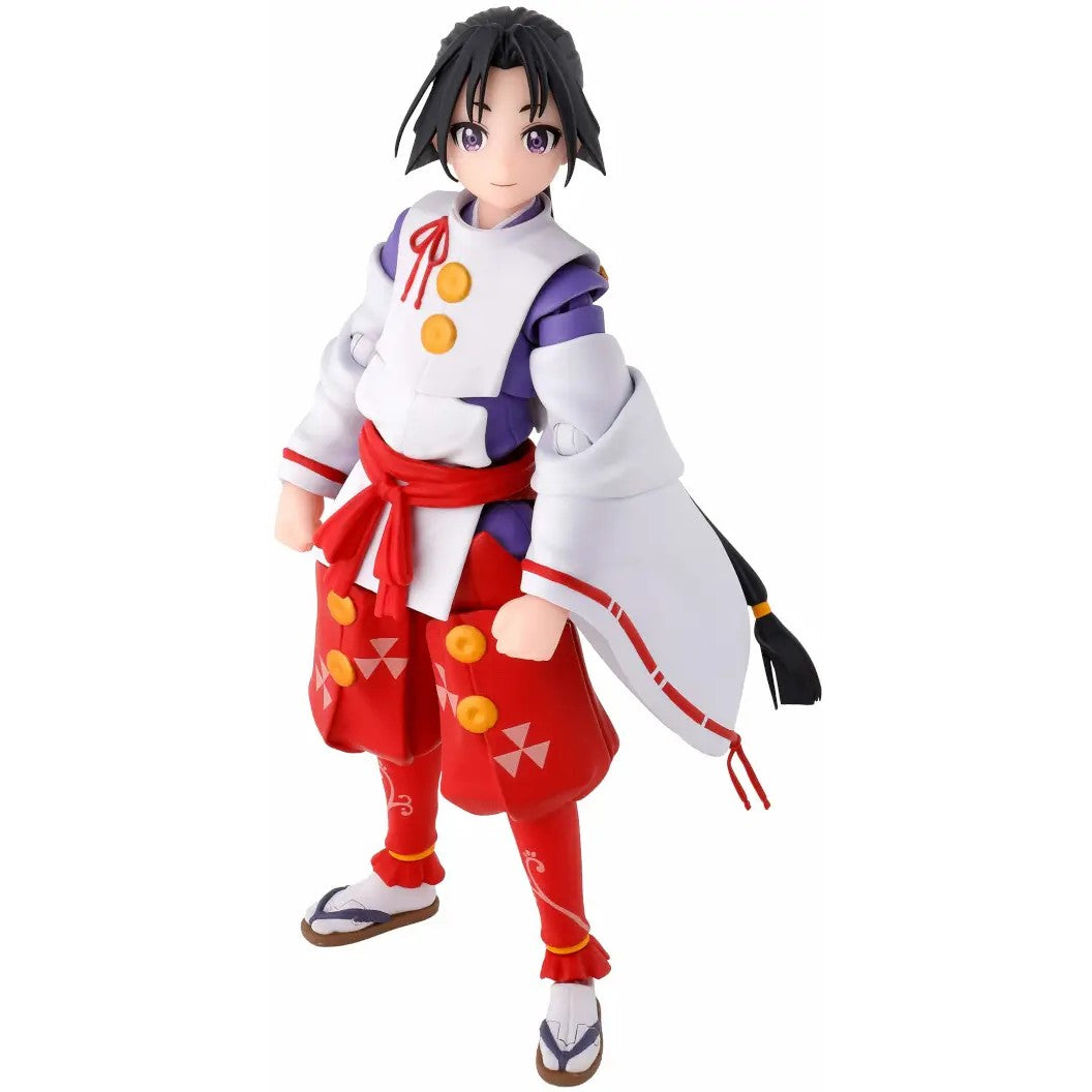 Action figure in traditional outfit with red pants and white the illusive Samurai