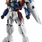Robot model with red, blue, and white colors on a white background