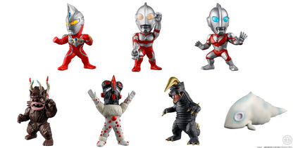 Collection of various toy figures on a white background