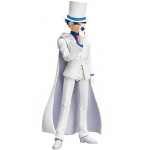 Figure in a white suit with a top hat and sunglasses on a white background