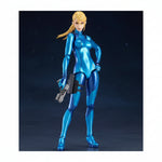 Blue superhero figure with a gun on a white background