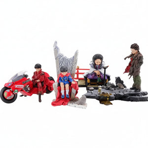 Set of anime figurines on a white background