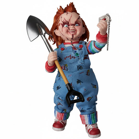 Toy figure of a character with an ax on a white background