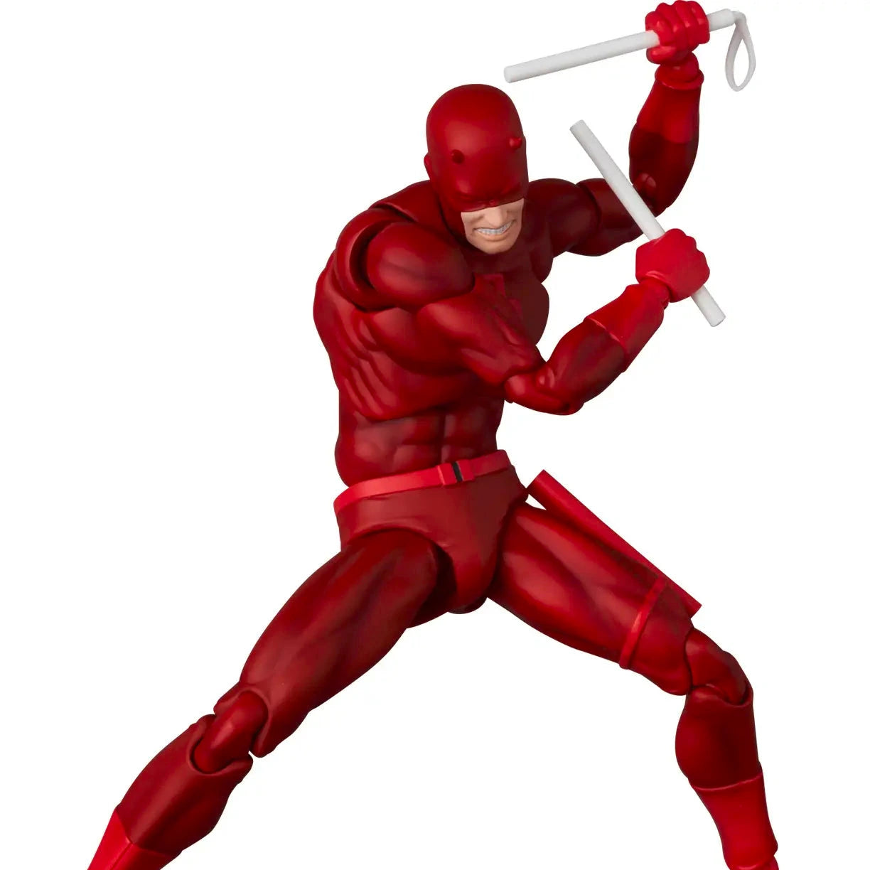Red superhero action figure with a white background