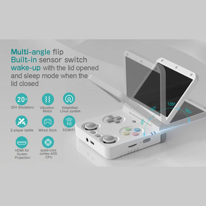 Miyoo Flip V2 – Retro Handheld Game Console | Surwish OS 128GB Game Card included + Free Tempered Glass Protection