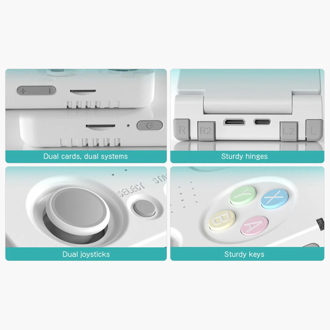 Miyoo Flip V2 – Retro Handheld Game Console | Surwish OS 128GB Game Card included + Free Tempered Glass Protection