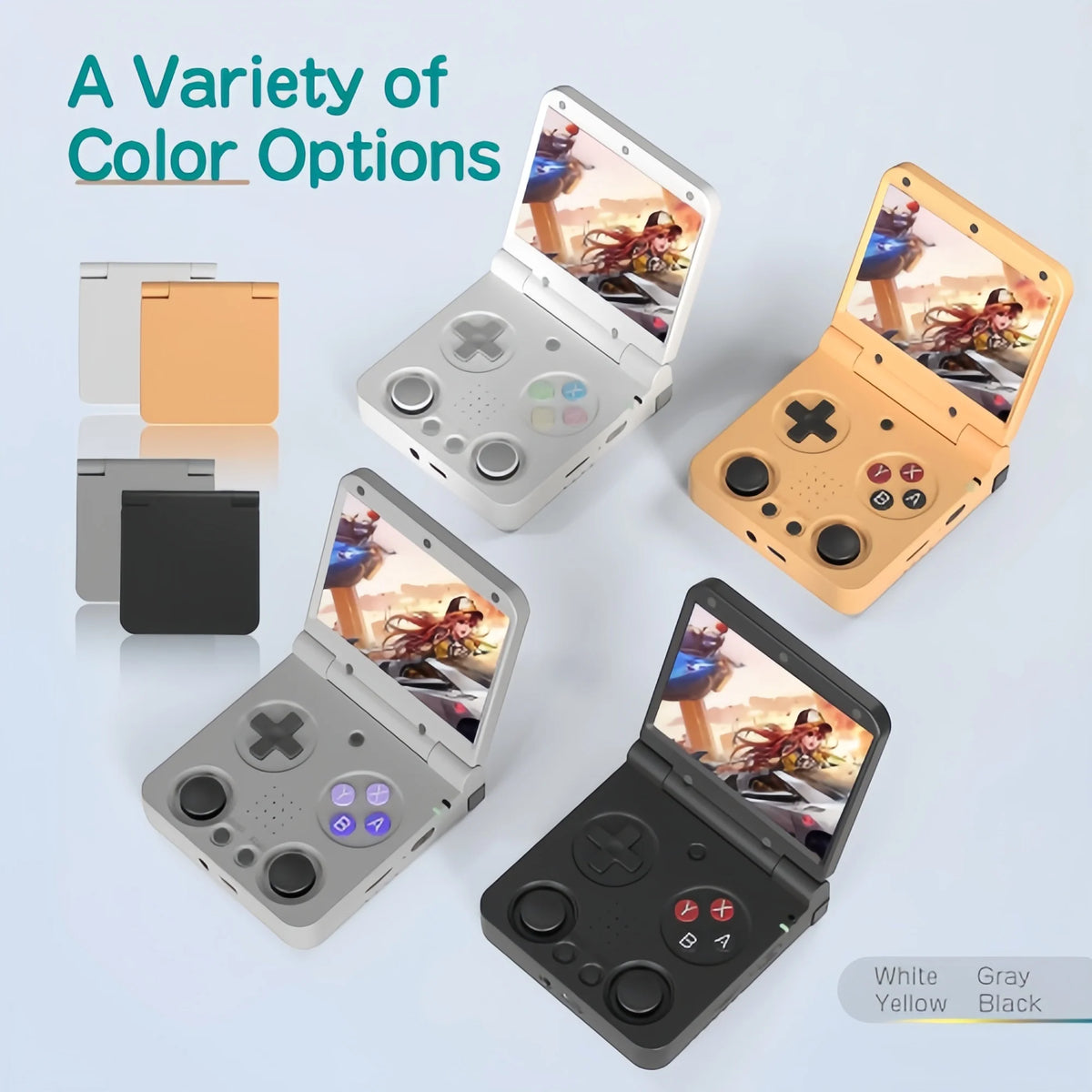 Miyoo Flip V2 – Retro Handheld Game Console | Surwish OS 128GB Game Card included + Free Tempered Glass Protection